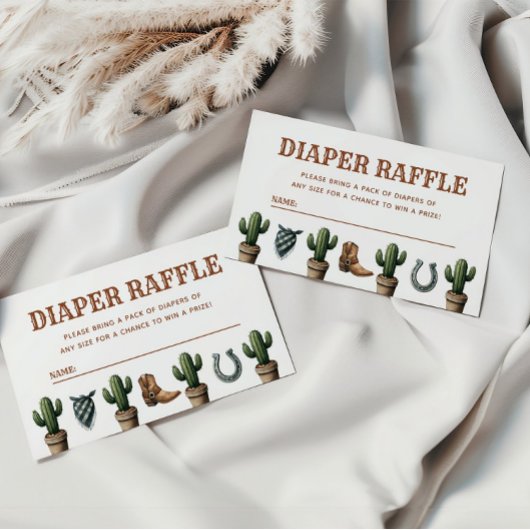 Kleine Cowboy Baby shower Luier Raffle Informatiekaartje