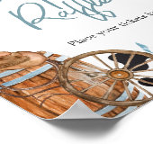 Kleine Cowboy Baby shower Luier Raffle Poster (Hoek)