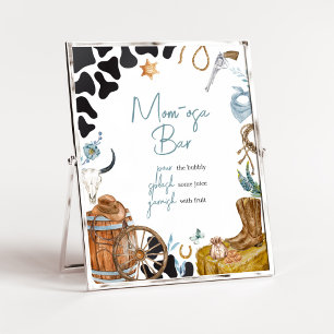 Kleine Cowboy Baby shower Moeder Osa Bar Poster