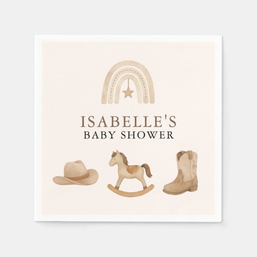 Kleine Cowboy Baby shower Servet (Voorkant)