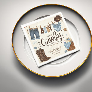 Kleine cowboy baby shower servetten