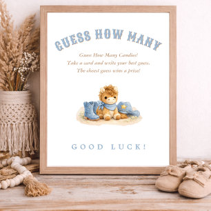 Kleine Cowboy Baby Shower Spel Raad Hoeveel Poster