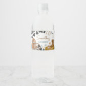 Kleine Cowboy Baby shower Waterfles Etiket (Voorkant)