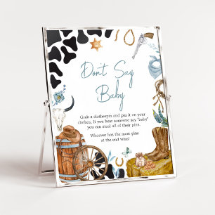 Kleine Cowboy Baby shower zeg geen Baby Poster