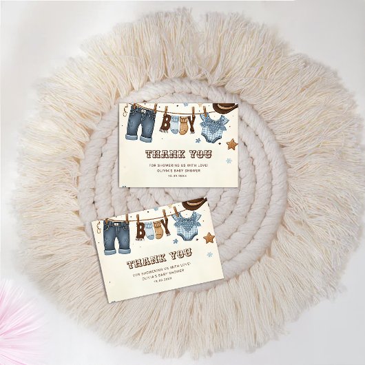 Kleine cowboy bedankkaart