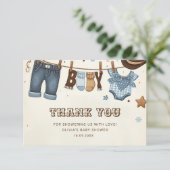 Kleine cowboy bedankkaart (Staand voorkant)