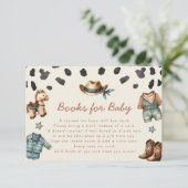 Kleine Cowboy Boeken voor Baby Boy Shower Informatiekaartje (Staand voorkant)