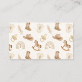 Kleine Cowboy Boeken voor Baby shower Informatiekaartje (Achterkant)