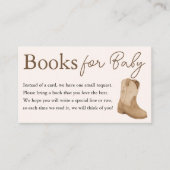 Kleine Cowboy Boeken voor Baby shower Informatiekaartje (Voorkant)