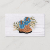 Kleine Cowboy Bootie Baby shower Luier Raffle Informatiekaartje (Achterkant)