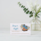 Kleine Cowboy Bootie Baby shower Luier Raffle Informatiekaartje (Staand voorkant)