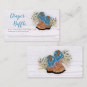 Kleine Cowboy Bootie Baby shower Luier Raffle Informatiekaartje (Voorkant / Achterkant)