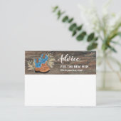 Kleine Cowboy Bootie Dark Wood Advice Card Bedankkaart (Staand voorkant)