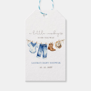Kleine Cowboy Boy Baby shower Cadeaulabel