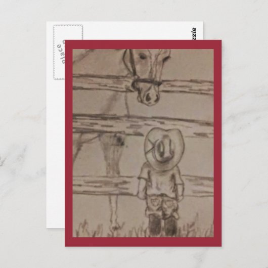 kleine cowboy briefkaart (Voorkant / Achterkant)