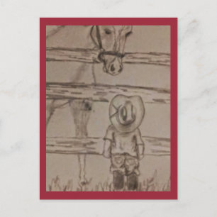 kleine cowboy briefkaart