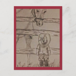 kleine cowboy briefkaart