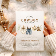 Kleine Cowboy Bruine Koeienprint Baby Shower