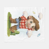 Kleine Cowboy Cute bull Fleece Deken (Voorkant (Horizontaal))