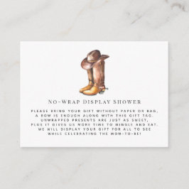 Kleine Cowboy | Display Douche Uitnodiging invoege Informatiekaartje