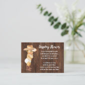 Kleine Cowboy-display Geen Baby shower met ompakke Informatiekaartje (Staand voorkant)