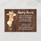 Kleine Cowboy-display Geen Baby shower met ompakke Informatiekaartje (Voorkant)