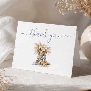 Kleine Cowboy Elegante Jongen Baby Shower Bedankkaart