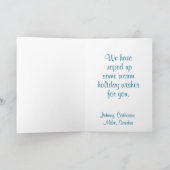 Kleine cowboy en cowgirl met touw licht paard feestdagen kaart (Binnen)