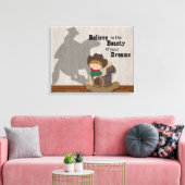 Kleine Cowboy Geloof in je dromen Canvas Afdruk (Insitu (Woonkamer))