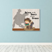 Kleine Cowboy Geloof in je dromen Canvas Afdruk (Insitu (Houten vloer))