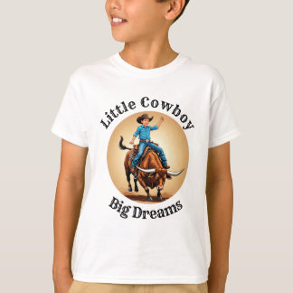 Kleine Cowboy Grote Dromen Stierrijder T-shirt