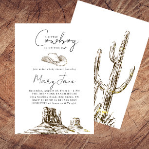 Kleine Cowboy Handgetekend Vintage Bruine Western Kaart