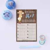 Kleine Cowboy Hoe oud was ze Baby shower Game? Flyer (Enkel)