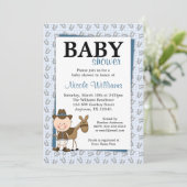 Kleine Cowboy Hoefijzers Baby Shower Invitaties Kaart (Staand voorkant)