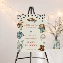 Kleine Cowboy is op weg jongen baby shower welkom