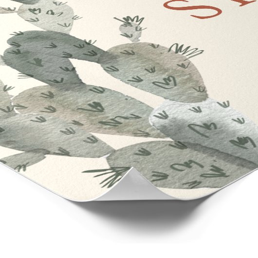 Kleine Cowboy is op weg jongen baby shower welkom Poster (Hoek)