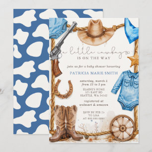 Kleine Cowboy Is Op Weg Jongens Baby Shower Kaart