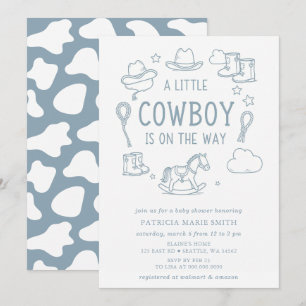 Kleine Cowboy Is Op Weg Jongens Baby Shower Kaart