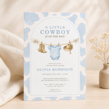 Kleine Cowboy Jongen Koeienprint Baby Shower