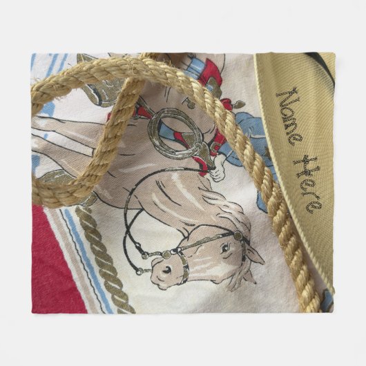 Kleine cowboy kinder rijden western paard Leuk Fleece Deken (Voorkant (Horizontaal))