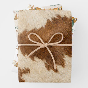 Kleine Cowboy Koe Western Kleertjeslijn Baby Showe Inpakpapier Vel