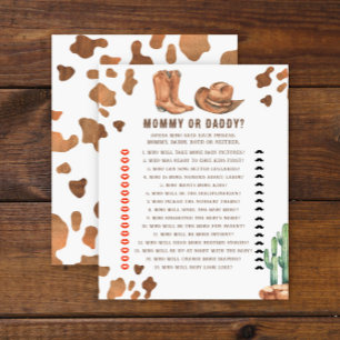 Kleine cowboy - mama of papa baby shower spel