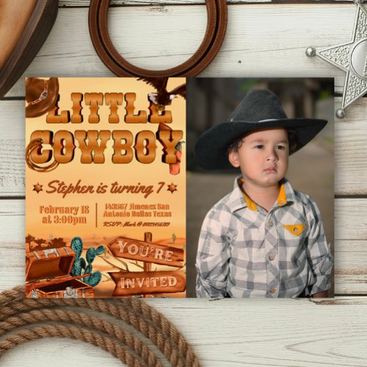 Kleine Cowboy met foto Kaart