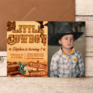 Kleine Cowboy met foto Kaart