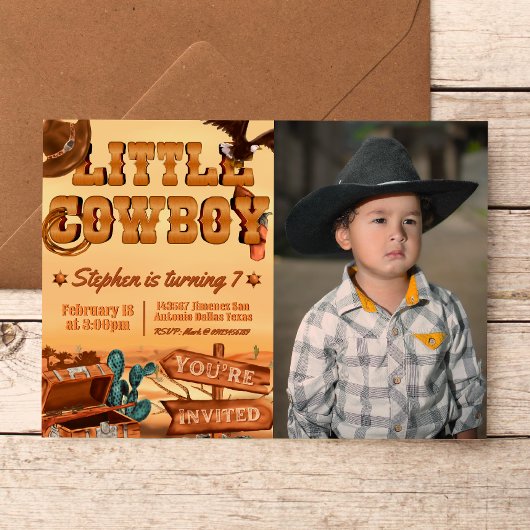 Kleine Cowboy met foto Kaart