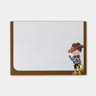 Kleine Cowboy met Rope en Blauw Shirt Post-it® Notes
