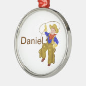 Kleine Cowboy Metalen Ornament (Links)