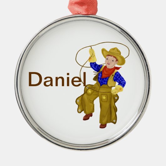 Kleine Cowboy Metalen Ornament (Voorkant)