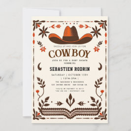 Kleine Cowboy Modern Baby shower Invitation Kaart