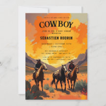 Kleine Cowboy Modern Baby shower Invitation
